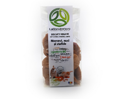Biscuiti vegani fara zahar cu morcov,nuci si stafide LaBiscuterie