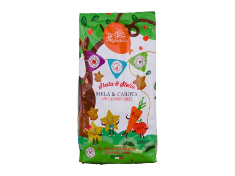Biscuiti vegani copii cu mar si morcov Eco 300 g Sottolestelle
