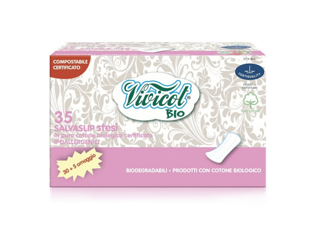 Protej slip din bumbac bio hipoalergenic, compostabil - Normal (35 buc) Vivicot