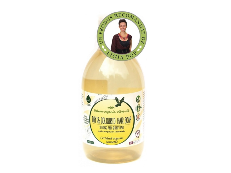 Șampon ecologic cu ulei de măsline și vitamina E păr uscat/vopsit 300ml Biolu