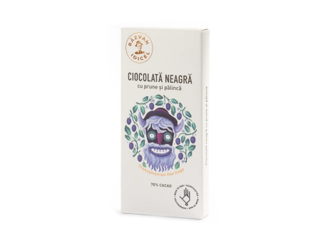 Ciocolată Răzvan neagră cu prune și pălincă 100g