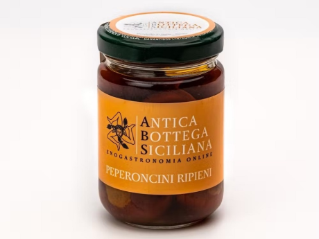 Ardei iute roșu umplut cu ton în ulei - Antica Bottega Siciliana