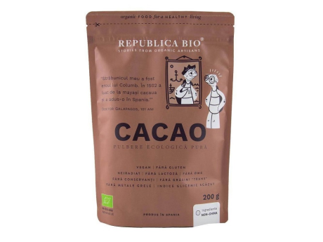 Cacao, pulbere ecologica pura Republica BIO, 200 g