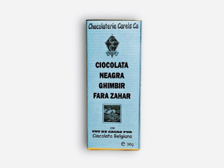 Tabletă ciocolată Neagră Fără Zahăr cu Ghimbir