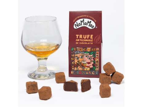Trufe vegane de ciocolata cu coniac NoMoMoo 75g
