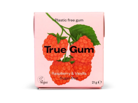 Gumă de mestecat cu Zmeură și Vanilie Fără Zahăr - True Gum