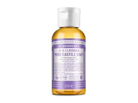 Săpun Organic de Castilia 18-in-1, Lavandă (Lichid) 60ml - Dr. Bronner's