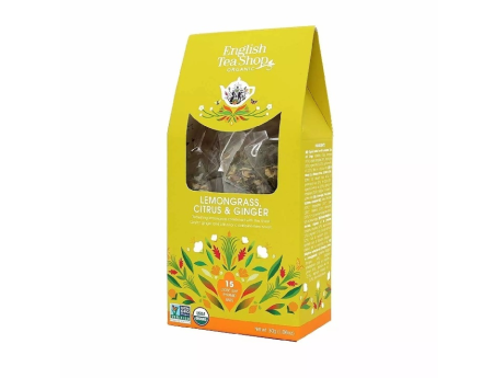 Cutie Ceai Lemongrass, Ghimbir și Citrice, ORGANIC, 15 Piramide - English Tea Shop
