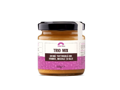 Trio mix – Crema tartinabila din arahide, migdale si caju 110g - Sunday Bites