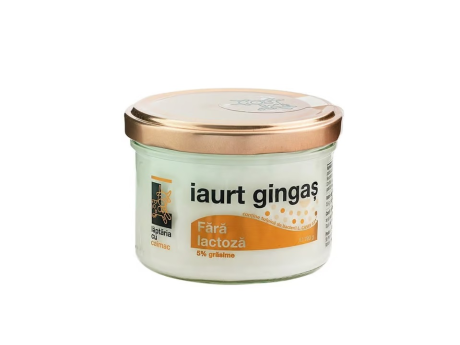Iaurt gingas fara lactoza, 5% grasime, 190g - Laptaria cu Caimac