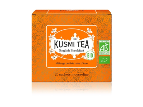 Ceai Negru Kusmi - Organic English Breakfast, 40g (20 plicuri)