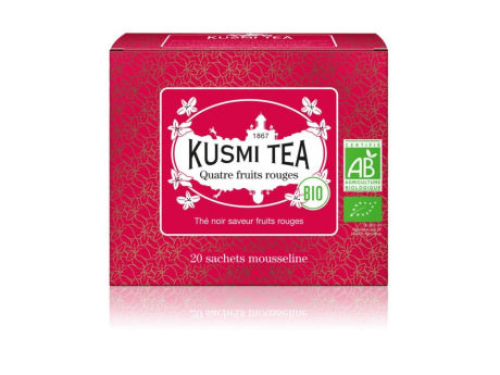 Ceai Negru Kusmi - Organic Four Red Fruits, 40g (20 plicuri)