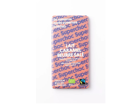 Ciocolata belgiana cu lapte si caramel cu unt sarat bio, 70g - Superbon