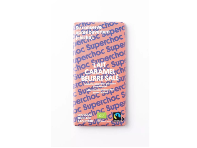 Ciocolată belgiană cu lapte şi caramel cu unt sărat Bio - Superbon