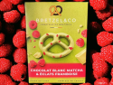 Covrigei cu ciocolata alba Matcha si bucati de Zmeura 100g - Bretzel&Co