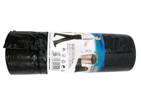Egepack - Saci 35 L negri cu şnur LDPE