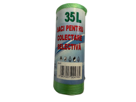 Egepack - Saci menajeri 35 L verzi HDPE