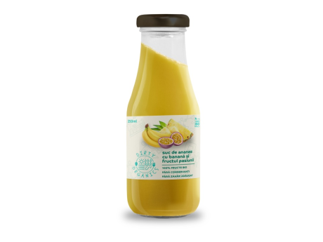 Suc Bio de ananas cu banane şi fructul pasiunii - Dirty Organics