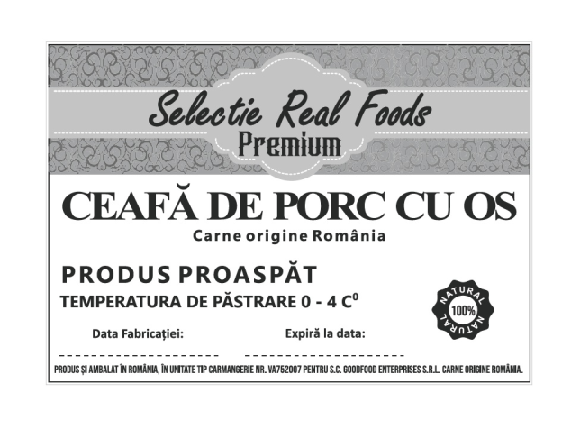 Ceafă proaspătă de porc cu os - Selecţie