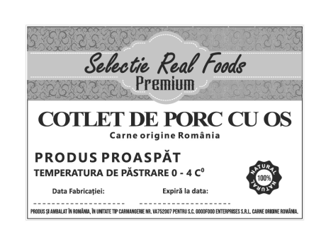 Cotlet proaspăt de porc cu os - Selecţie