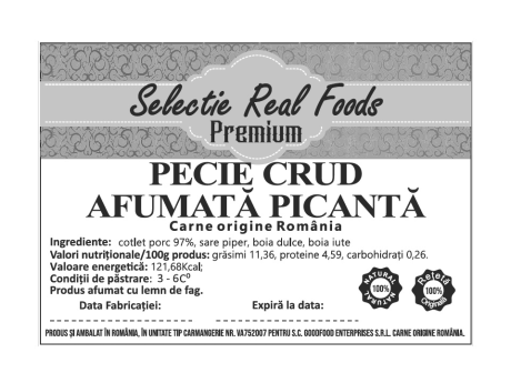 Pecie crud afumată picantă - Selecţie