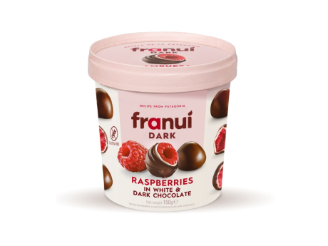 Zmeură în ciocolată albă şi ciocolată amăruie, proaspăt congelată - Franui